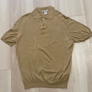 Ermenegildo Zegna Short-Sleeve Polo in Camel